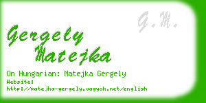 gergely matejka business card